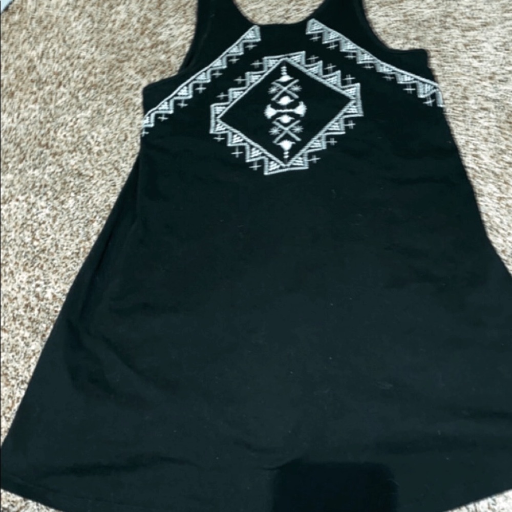 Black embroidery dress